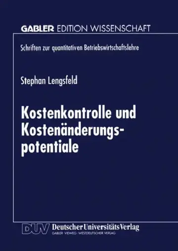 Cover of Kostenkontrolle Und Kostenänderungspotentiale