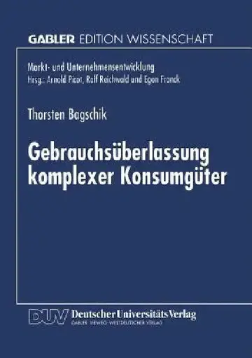 Cover of Gebrauchsüberlassung Komplexer Konsumgüter