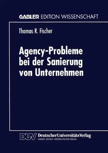 Cover of Agency-Probleme Bei Der Sanierung Von Unternehmen