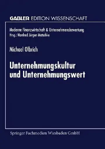 Cover of Unternehmungskultur Und Unternehmungswert