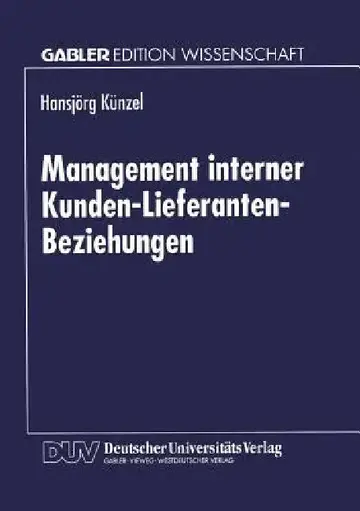Cover of Management Interner Kunden-Lieferanten-Beziehungen