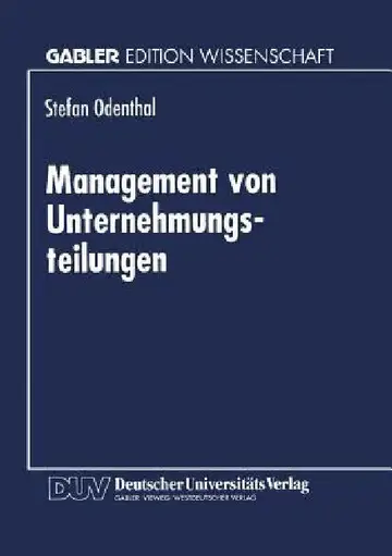 Cover of Management Von Unternehmungsteilungen