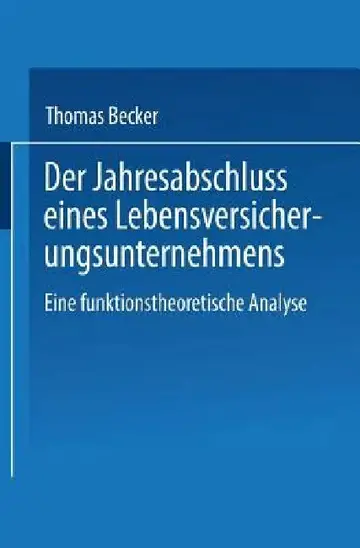 Cover of Der Jahresabschluss Eines Lebensversicherungsunternehmens