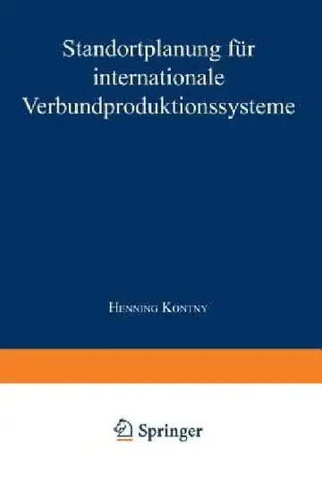 Cover of Standortplanung Für Internationale Verbundproduktionssysteme