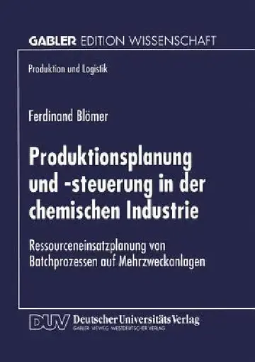 Cover of Produktionsplanung Und -Steuerung in Der Chemischen Industrie
