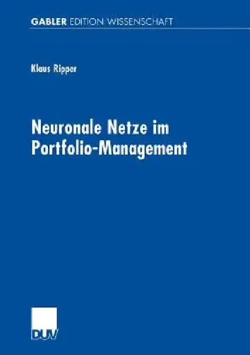Cover of Neuronale Netze Im Portfolio-Management