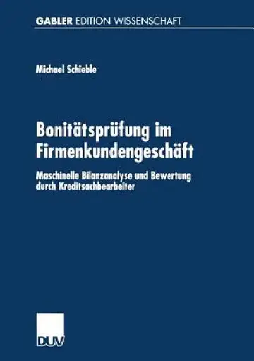 Cover of Bonitätsprüfung Im Firmenkundengeschäft