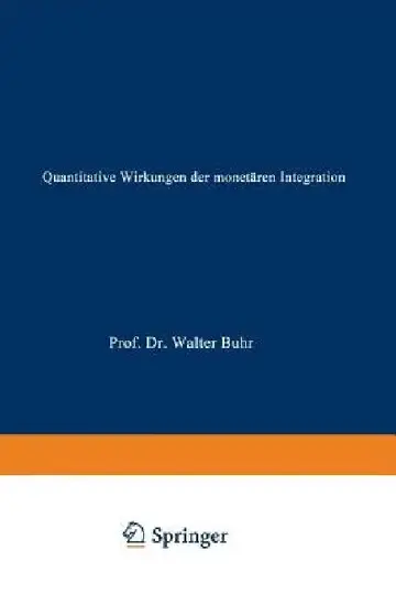 Cover of Quantitative Wirkungen Der Monetären Integration
