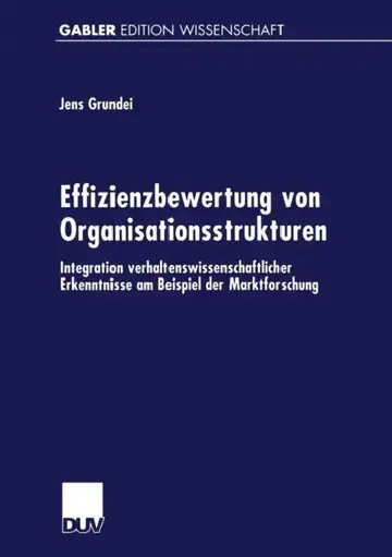 Cover of Effizienzbewertung Von Organisationsstrukturen