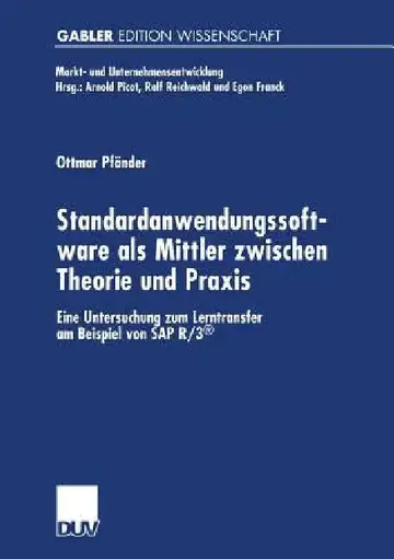 Cover of Standardanwendungssoftware ALS Mittler Zwischen Theorie Und PRAXIS