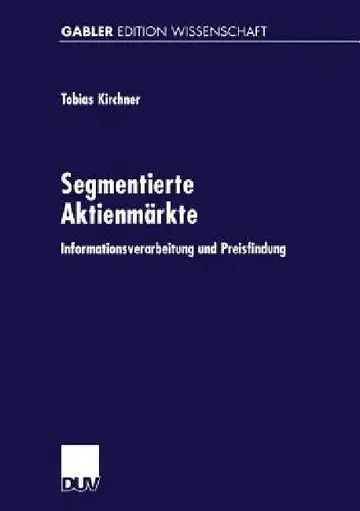 Cover of Segmentierte Aktienmärkte
