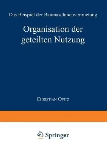 Cover of Organisation Der Geteilten Nutzung
