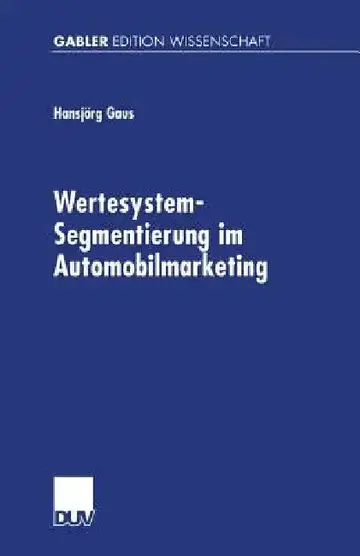 Cover of Wertesystem-Segmentierung Im Automobilmarketing
