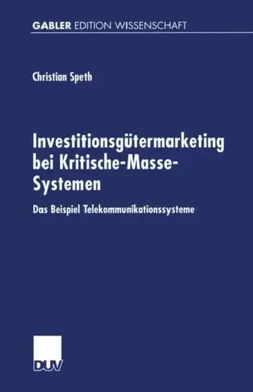 Cover of Investitionsgütermarketing Bei Kritische-Masse-Systemen