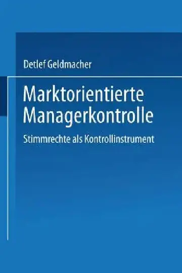 Cover of Marktorientierte Managerkontrolle