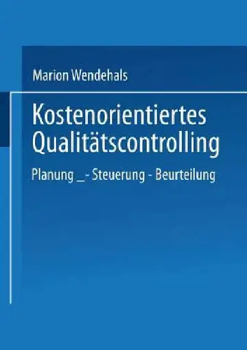Cover of Kostenorientiertes Qualitätscontrolling