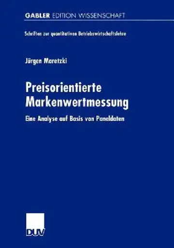 Cover of Preisorientierte Markenwertmessung