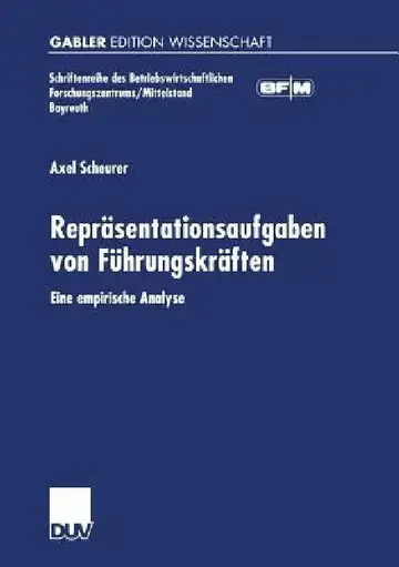 Cover of Repräsentationsaufgaben Von Führungskräften