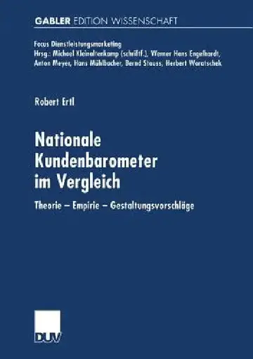 Cover of Nationale Kundenbarometer Im Vergleich