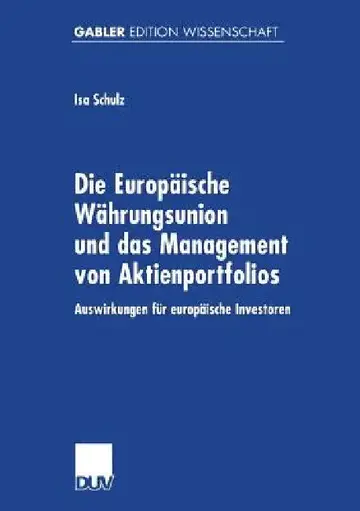 Cover of Die Europäische Währungsunion Und Das Management Von Aktienportfolios
