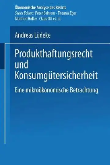 Cover of Produkthaftungsrecht Und Konsumgütersicherheit