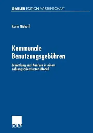 Cover of Kommunale Benutzungsgebühren