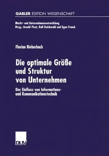 Cover of Die Optimale Größe Und Struktur Von Unternehmen