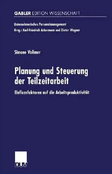 Cover of Planung Und Steuerung Der Teilzeitarbeit