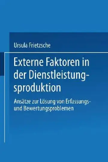 Cover of Externe Faktoren in Der Dienstleistungsproduktion