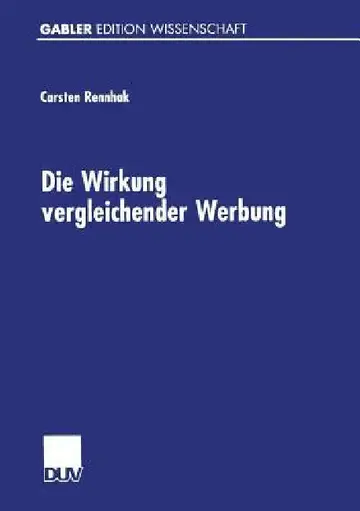 Cover of Die Wirkung Vergleichender Werbung