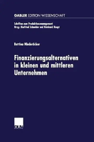 Cover of Finanzierungsalternativen in Kleinen Und Mittleren Unternehmen