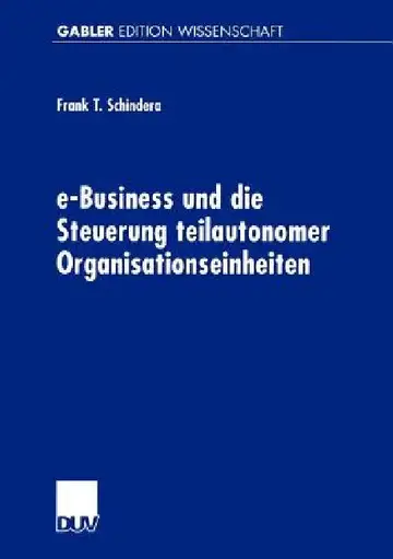 Cover of E-Business Und Die Steuerung Teilautonomer Organisationseinheiten