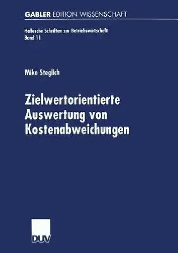 Cover of Zielwertorientierte Auswertung Von Kostenabweichungen