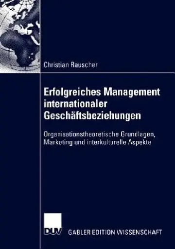 Cover of Erfolgreiches Management Internationaler Geschäftsbeziehungen