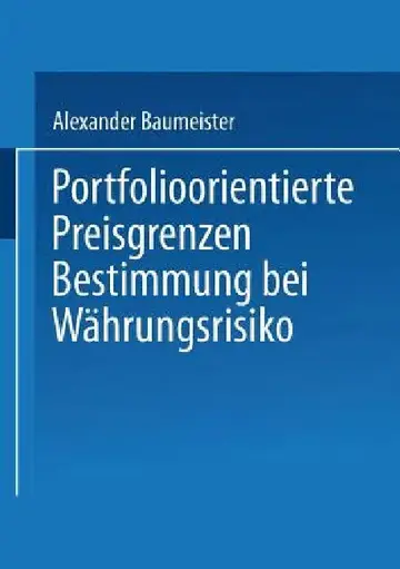 Cover of Portfolioorientierte Preisgrenzenbestimmung Bei Währungsrisiko