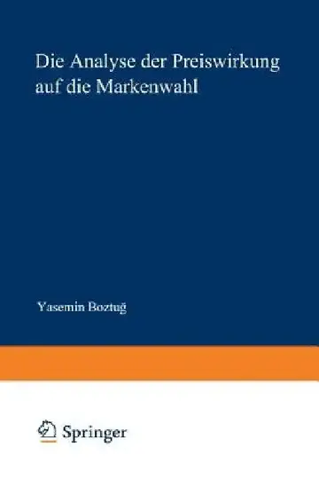 Cover of Die Analyse Der Preiswirkung Auf Die Markenwahl