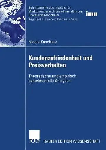 Cover of Kundenzufriedenheit Und Preisverhalten