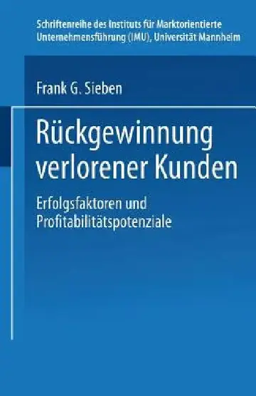 Cover of Rückgewinnung Verlorener Kunden