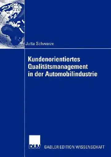Cover of Kundenorientiertes Qualitätsmanagement in Der Automobilindustrie