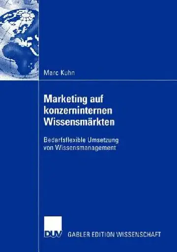 Cover of Marketing Auf Konzerninternen Wissensmärkten