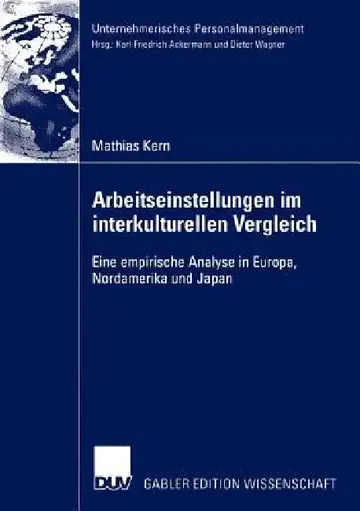 Cover of Arbeitseinstellungen Im Interkulturellen Vergleich