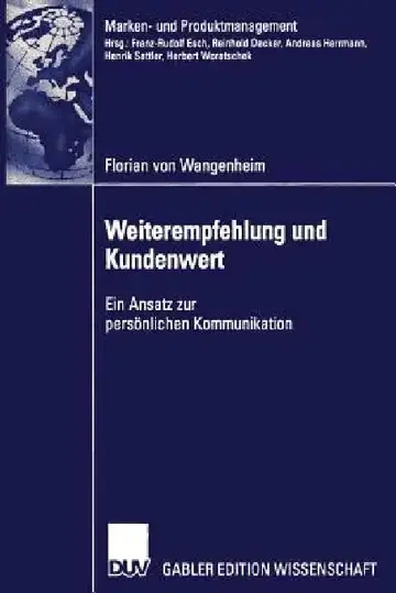 Cover of Weiterempfehlung Und Kundenwert