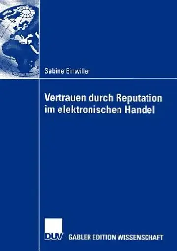 Cover of Vertrauen Durch Reputation Im Elektronischen Handel