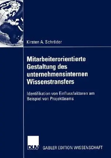 Cover of Mitarbeiterorientierte Gestaltung Des Unternehmensinternen Wissenstransfers