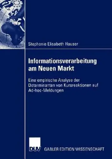 Cover of Informationsverarbeitung Am Neuen Markt