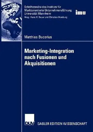 Cover of Marketing-Integration Nach Fusionen Und Akquisitionen