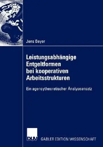 Cover of Leistungsabhängige Entgeltformen Bei Kooperativen Arbeitsstrukturen