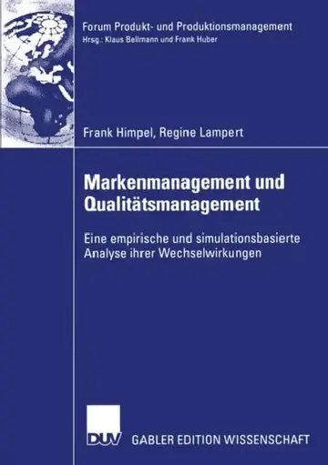 Cover of Markenmanagement Und Qualitätsmanagement