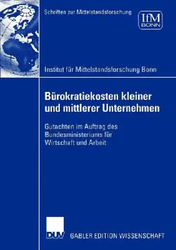 Cover of Bürokratiekosten Kleiner Und Mittlerer Unternehmen