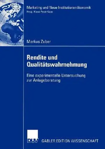 Cover of Rendite Und Qualitätswahrnehmung